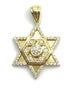 14K Gold and Diamond Star of David with Central Hexagon Necklace